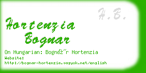 hortenzia bognar business card